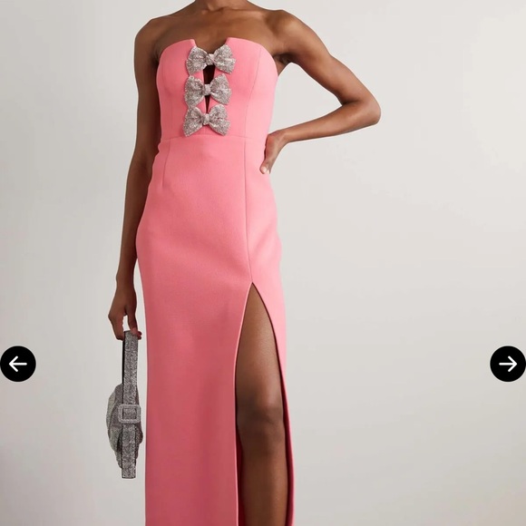 Rebecca Vallance Dresses & Skirts - Rebecca Vallance Pink Strapless Dress with Silver Bows